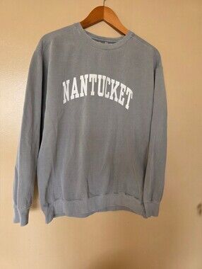 Comfort Colors Nantucket Sweatshirt Large Unisex Gray Coastal New England Summer